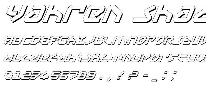 Yahren Shadow Italic font